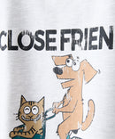 【汗染みの目立ちにくいTシャツ ZEROSTAIN/ゼロステイン】カートゥーン ヴィンテージ風プリント ビッグシルエット ロンT 防汚 ＵＶカット