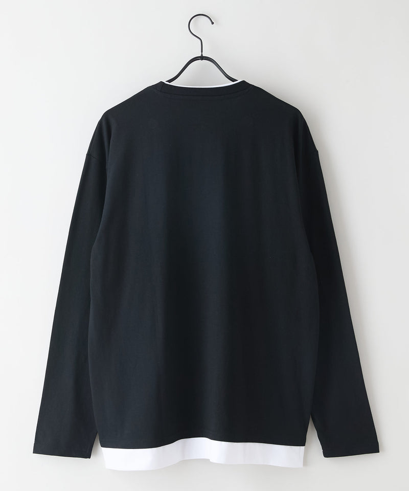 【汗染みの目立ちにくいTシャツ ZEROSTAIN/ゼロステイン】フェイクレイヤードＢＩＧロンＴ 防汚 ＵＶカット