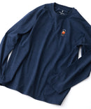 【汗染みの目立ちにくいTシャツ ZEROSTAIN/ゼロステイン】アニマル胸ワンポイント刺繍 ビッグシルエット ロンT 防汚 ＵＶカット