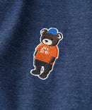 【汗染みの目立ちにくいTシャツ ZEROSTAIN/ゼロステイン】アニマル胸ワンポイント刺繍 ビッグシルエット ロンT 防汚 ＵＶカット