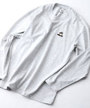 【汗染みの目立ちにくいTシャツ ZEROSTAIN/ゼロステイン】アニマル胸ワンポイント刺繍 ビッグシルエット ロンT 防汚 ＵＶカット