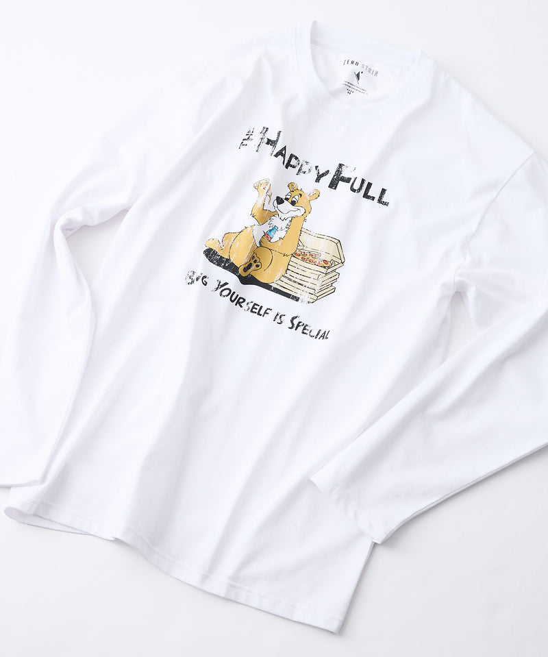 【汗染みの目立ちにくいTシャツ ZEROSTAIN/ゼロステイン】カートゥーン ヴィンテージ風プリント ビッグシルエット ロンT 防汚 ＵＶカット