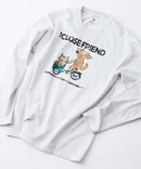 【汗染みの目立ちにくいTシャツ ZEROSTAIN/ゼロステイン】カートゥーン ヴィンテージ風プリント ビッグシルエット ロンT 防汚 ＵＶカット