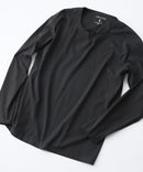 【汗染みの目立ちにくいTシャツ ZEROSTAIN/ゼロステイン】キーネック ロンT 防汚 ＵＶカット