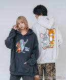 【TOM and JERRY/トムとジェリー】【ユニセックスデザインでリンクコーデにも◎】裏起毛プルオーバーパーカー フーディ 保温 カジュアル キャラクター トム ジェリー タフィー サカナ