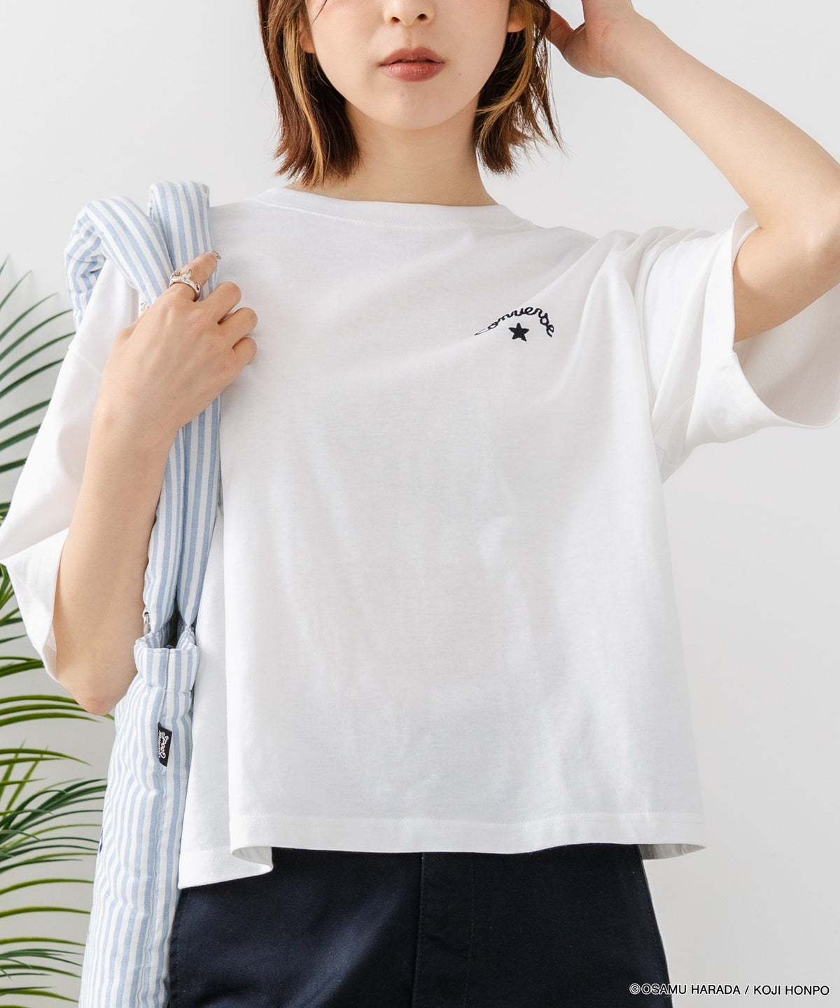 CONVERSE/コンバース】CONVERSE×OSAMUGOODS 天竺 CAT サガラ刺繍Tシャツ