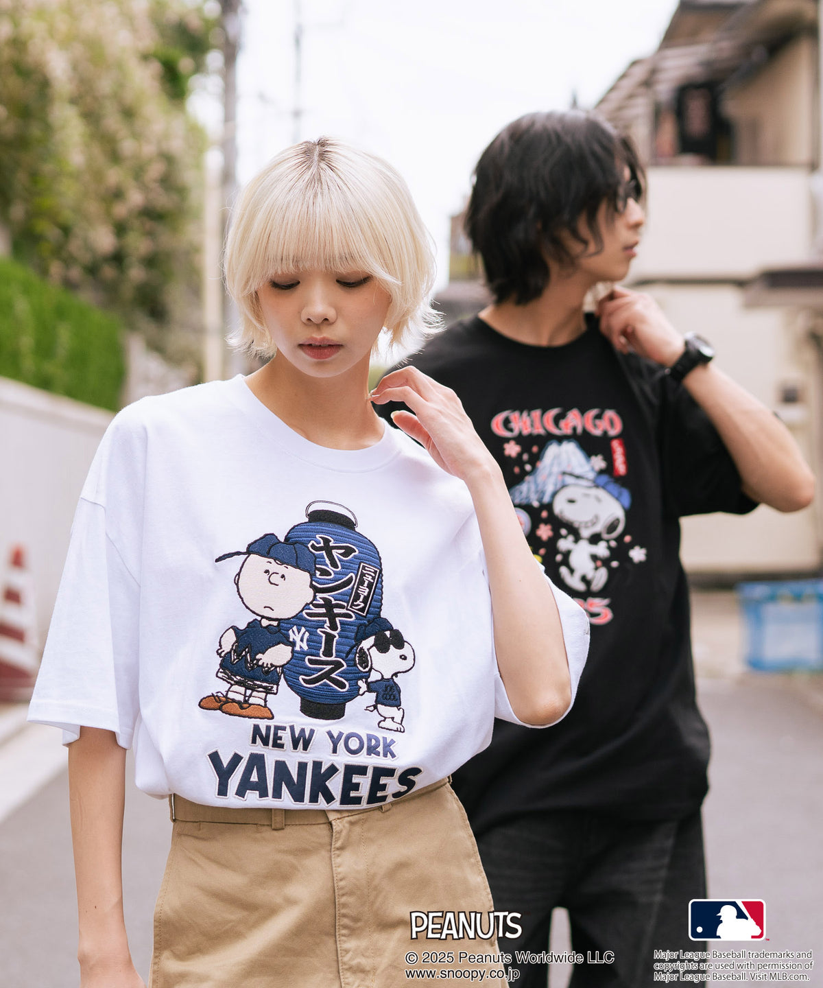 PEANUTS×MLB】オリジナルデザイン 和柄Tシャツ ドジャース ヤンキース