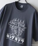 【GODZILLA/ゴジラ】【コットン100％のしっかりした生地 ドロップショルダー】オリジナルデザイン 刺繍Tシャツ ゴジラ キングギドラ メカゴジラ コラボ 特撮 映画 キャラT オーバーサイズ