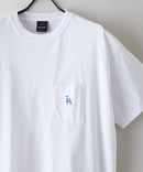 【SAVIER/サビアー】×【ZERO STAIN/ゼロステイン】【LAロゴ立体刺繍】コラボ ポケット付き Tシャツ オーバーサイズ 汗染み防止 ストリート・スケーター