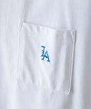 【SAVIER/サビアー】×【ZERO STAIN/ゼロステイン】【LAロゴ立体刺繍】コラボ ポケット付き Tシャツ オーバーサイズ 汗染み防止 ストリート・スケーター