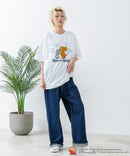 新柄追加！！【TOM AND JERRY/トムとジェリー】オリジナルデザイン 刺繍 Tシャツ ジェリー タフィー ドロップショルダー ビッグシルエット ユニセックス キャラクター