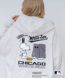 【PEANUTS/ピーナッツ】【ユニセックスデザインでリンクコーデにも◎】MLB×PEANUTS 裏起毛ジップパーカー 保温 キャラクター ドジャース ヤンキース ホワイトソックス
