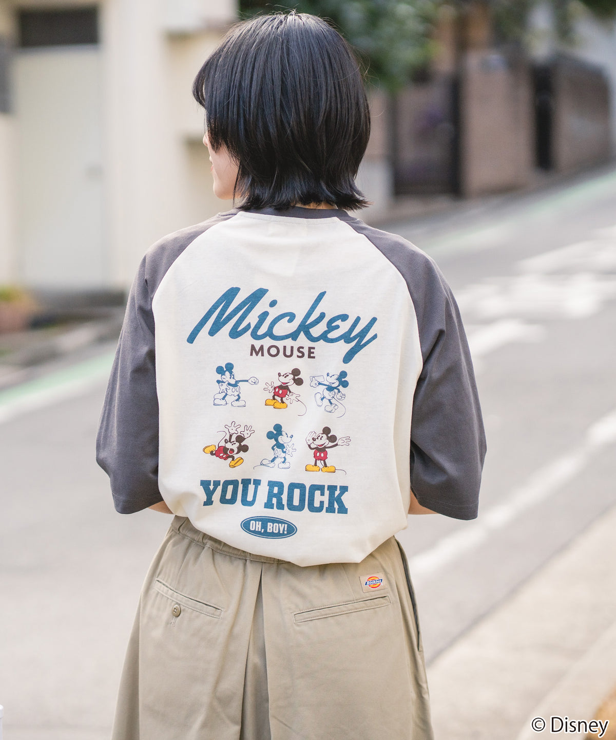 B'z ディズニー ラグランTシャツ Mサイズ DISNEY/ディズニー】ラグラン7分袖Tシャツ