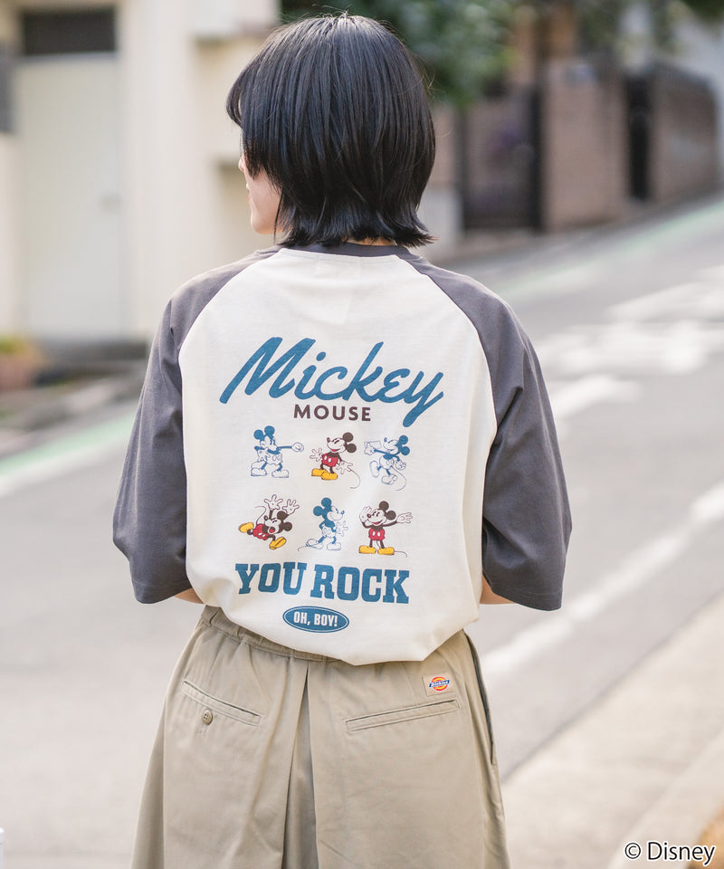 B'z ディズニー ラグランTシャツ Mサイズ DISNEY/ディズニー】ラグラン7分袖Tシャツ