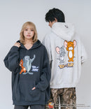 【TOM and JERRY/トムとジェリー】【ユニセックスデザインでリンクコーデにも◎】裏起毛プルオーバーパーカー フーディ 保温 カジュアル キャラクター トム ジェリー タフィー サカナ
