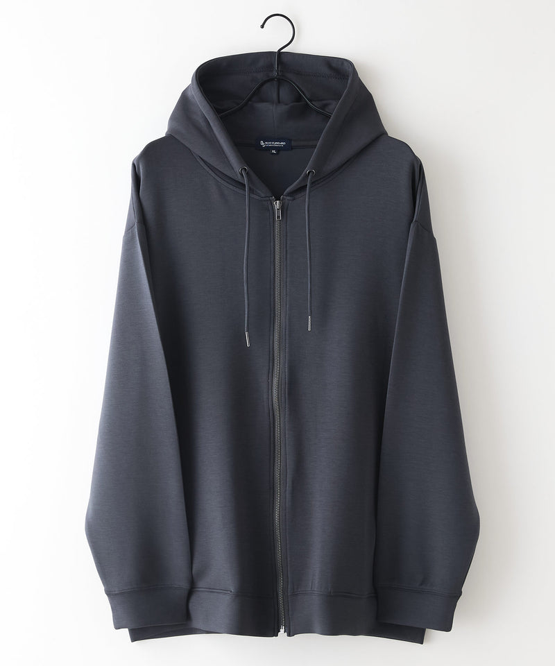 接触冷感 COOLスムース フルジップパーカー 【Blue Standard/ブルースタンダード】冷房対策 紫外線対策 日差し対策 夏