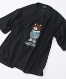 接触冷感 COOLスムース 部分刺繍 プリント リラックスシルエットTシャツ【Blue Standard/ブルースタンダード】