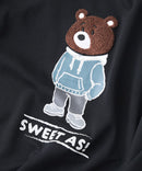 接触冷感 COOLスムース 部分刺繍 プリント リラックスシルエットTシャツ【Blue Standard/ブルースタンダード】