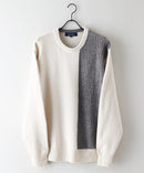 【BLUE STANDARD/ブルースタンダード】モール切り替えニット セーター 冬服 防寒 暖服