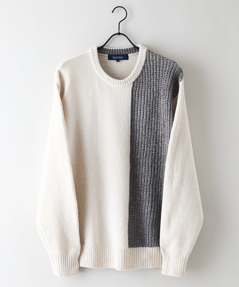 【BLUE STANDARD/ブルースタンダード】モール切り替えニット セーター 冬服 防寒 暖服