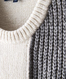 【BLUE STANDARD/ブルースタンダード】モール切り替えニット セーター 冬服 防寒 暖服