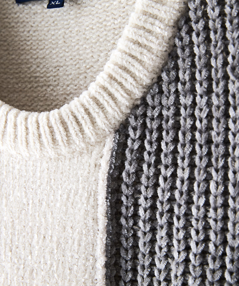 【BLUE STANDARD/ブルースタンダード】モール切り替えニット セーター 冬服 防寒 暖服