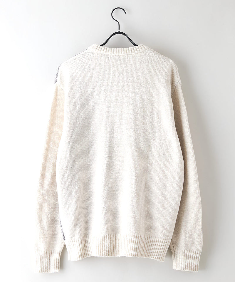 【BLUE STANDARD/ブルースタンダード】モール切り替えニット セーター 冬服 防寒 暖服