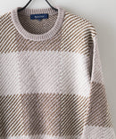 【BLUE STANDARD/ブルースタンダード】モールチェックニット セーター 冬服 防寒 暖服