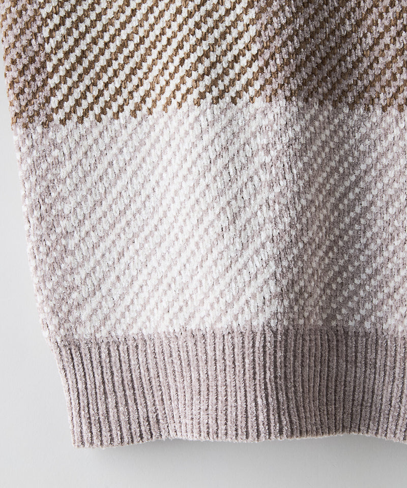 【BLUE STANDARD/ブルースタンダード】モールチェックニット セーター 冬服 防寒 暖服