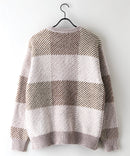 【BLUE STANDARD/ブルースタンダード】モールチェックニット セーター 冬服 防寒 暖服