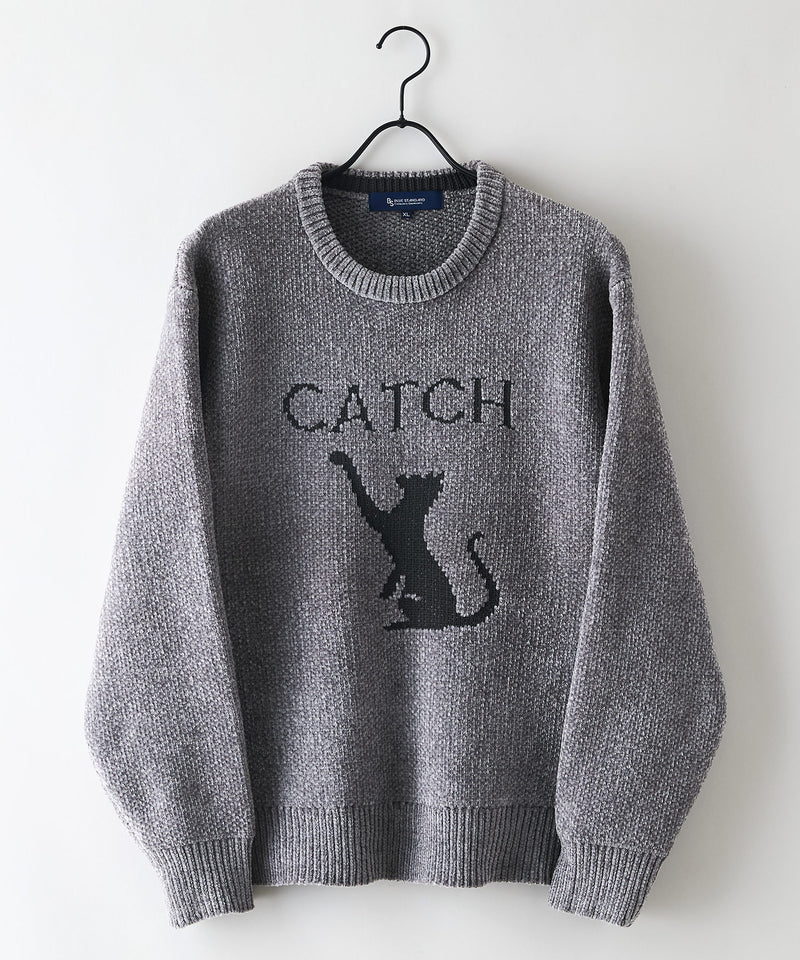 【BLUE STANDARD/ブルースタンダード】モールジャガードニット セーター アニマル 冬服 防寒 暖服