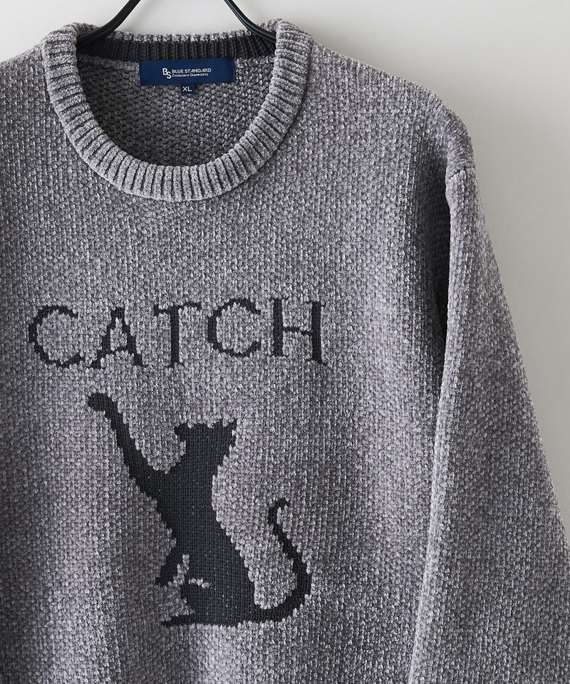 【BLUE STANDARD/ブルースタンダード】モールジャガードニット セーター アニマル 冬服 防寒 暖服