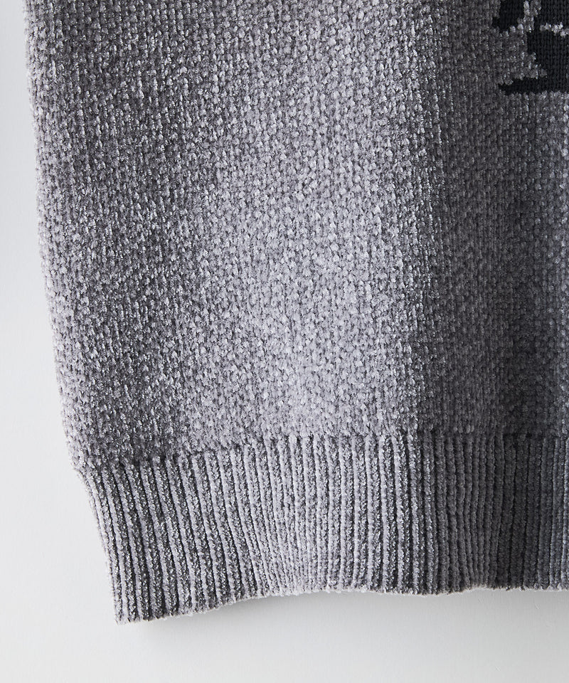 【BLUE STANDARD/ブルースタンダード】モールジャガードニット セーター アニマル 冬服 防寒 暖服