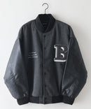 【BLUE STANDARD/ブルースタンダード】フェイクメルトン ワッペン 袖切り替えスタジャン アワードジャケット