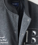 【BLUE STANDARD/ブルースタンダード】フェイクメルトン ワッペン 袖切り替えスタジャン アワードジャケット