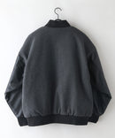【BLUE STANDARD/ブルースタンダード】フェイクメルトン ワッペン 袖切り替えスタジャン アワードジャケット