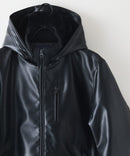 【BLUE STANDARD/ブルースタンダード】レザーライク 中綿フードジャケット