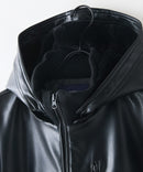 【BLUE STANDARD/ブルースタンダード】レザーライク 中綿フードジャケット