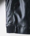 【BLUE STANDARD/ブルースタンダード】レザーライク 中綿フードジャケット