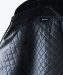 【BLUE STANDARD/ブルースタンダード】レザーライク 中綿フードジャケット