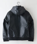 【BLUE STANDARD/ブルースタンダード】レザーライク 中綿フードジャケット