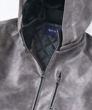 【BLUE STANDARD/ブルースタンダード】レザーライク 中綿フードジャケット