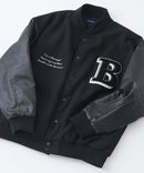 【BLUE STANDARD/ブルースタンダード】フェイクメルトン ワッペン 袖切り替えスタジャン アワードジャケット