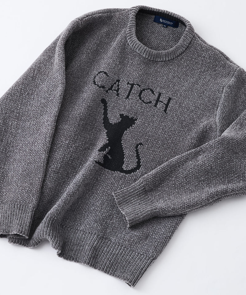 【BLUE STANDARD/ブルースタンダード】モールジャガードニット セーター アニマル 冬服 防寒 暖服