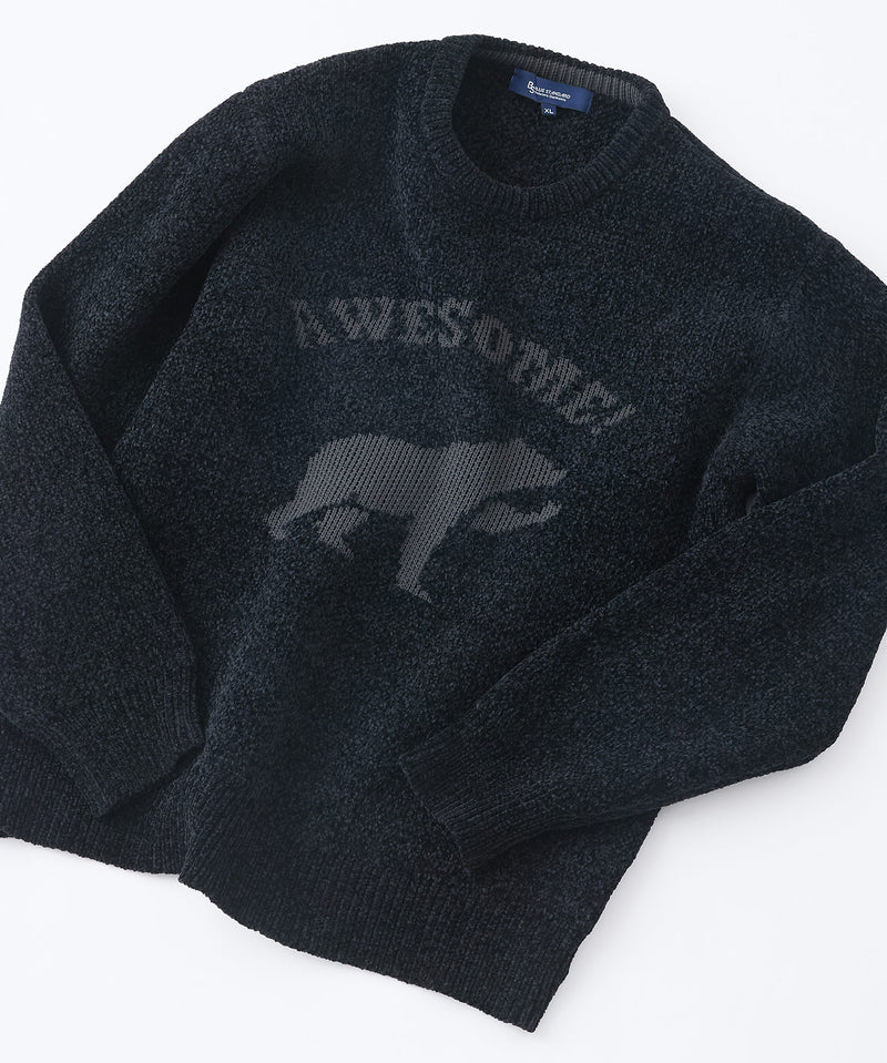 【BLUE STANDARD/ブルースタンダード】モールジャガードニット セーター アニマル 冬服 防寒 暖服