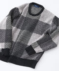【BLUE STANDARD/ブルースタンダード】モールチェックニット セーター 冬服 防寒 暖服