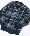 【BLUE STANDARD/ブルースタンダード】モールチェックニット セーター 冬服 防寒 暖服