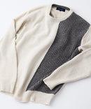 【BLUE STANDARD/ブルースタンダード】モール切り替えニット セーター 冬服 防寒 暖服