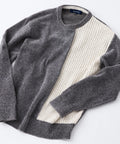 【BLUE STANDARD/ブルースタンダード】モール切り替えニット セーター 冬服 防寒 暖服