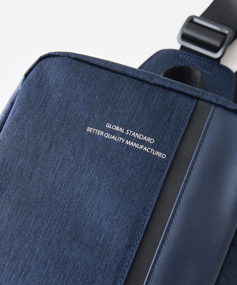 【BLUE STANDARD/ブルースタンダード】切り替え フェイクレザー ボディーバッグ